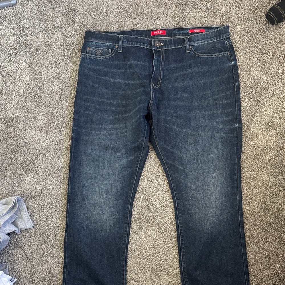 Guess by Marciano Men's Dark Blue Straight Jeans